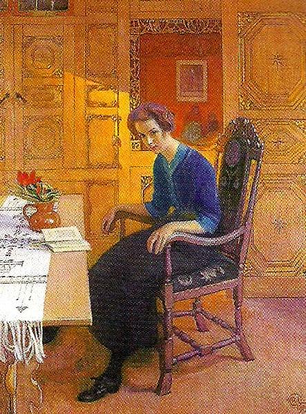 Carl Larsson solglimt France oil painting art